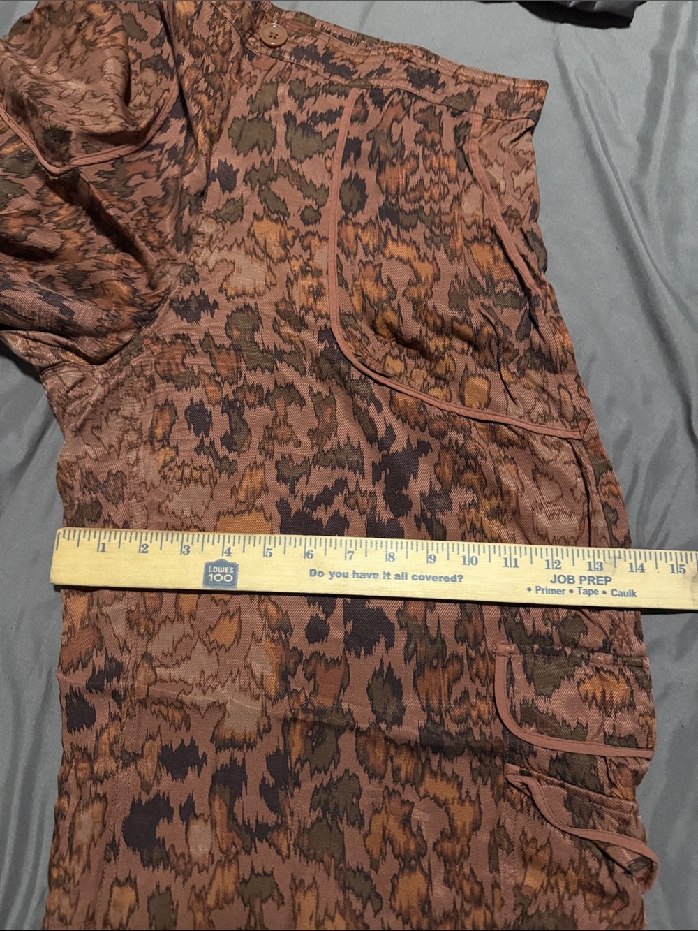 Anthropologie Brown Printed Wide-Leg Cargo Trousers - Picture 15 of 15